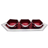Red 3 Bowl Platter